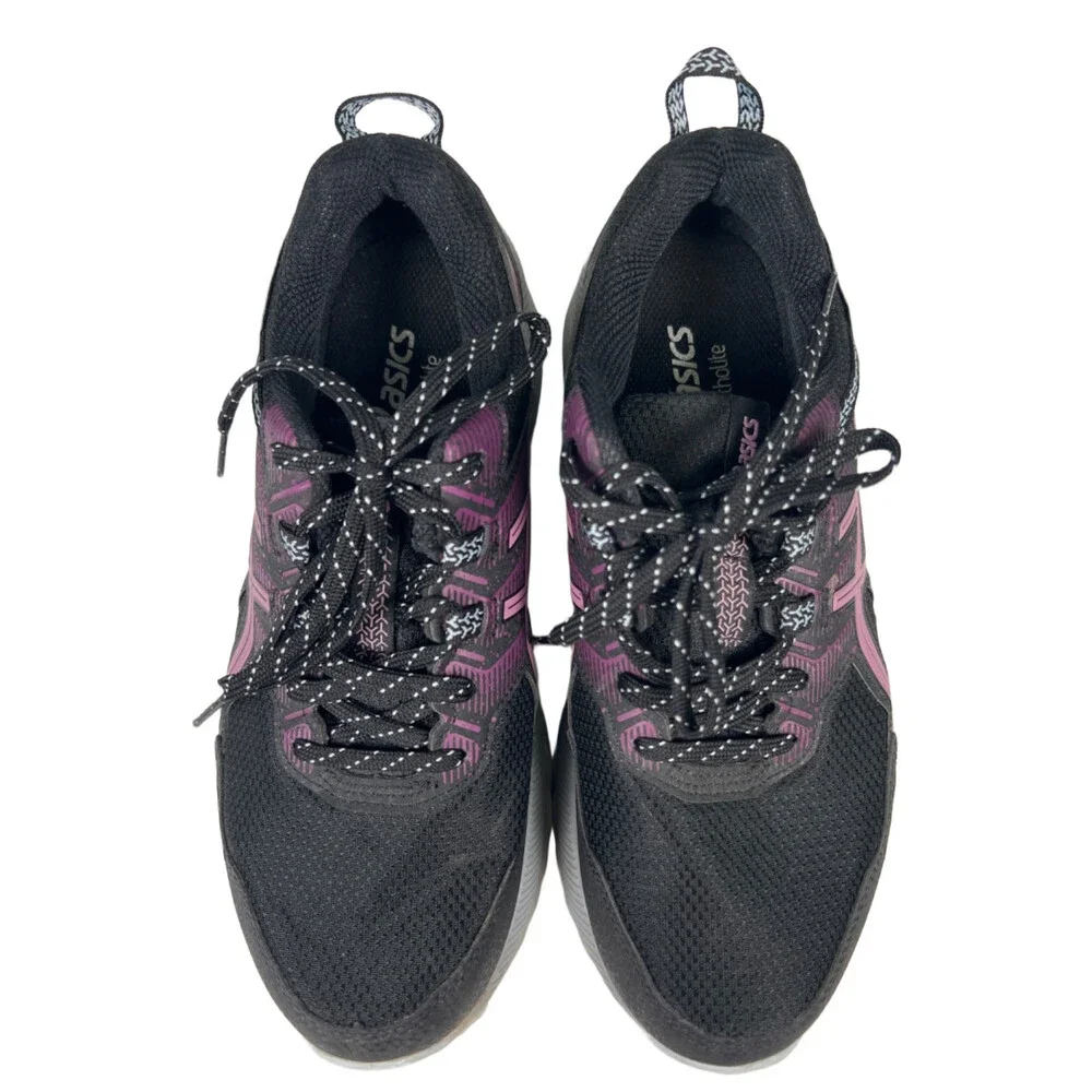 Asics Women's Black/Purple Gel-Venture 9 Lace Up Athletic Shoes - 7.5 Wide